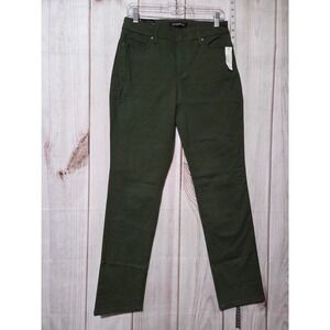 Bandolino Amy Straight Pants Rifle Green Women's Size 4 Tummy Slimming Stretch‎